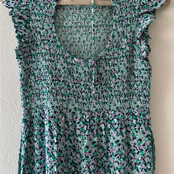 A New Day Floral Smocked Open Back Midi Dress Women's Size XS with pockets - Picture 8 of 11